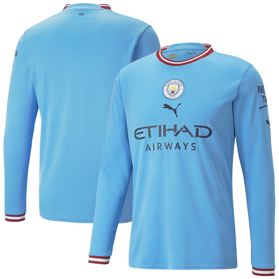 Manchester City 22-23 Home Long Sleeve Jersey - Fans Version